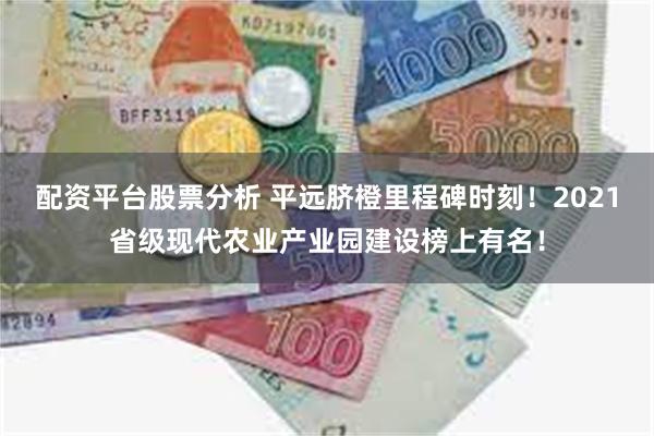 配资平台股票分析 平远脐橙里程碑时刻！2021省级现代农业产业园建设榜上有名！