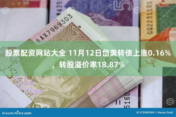 股票配资网站大全 11月12日岱美转债上涨0.16%，转股溢价率18.87%